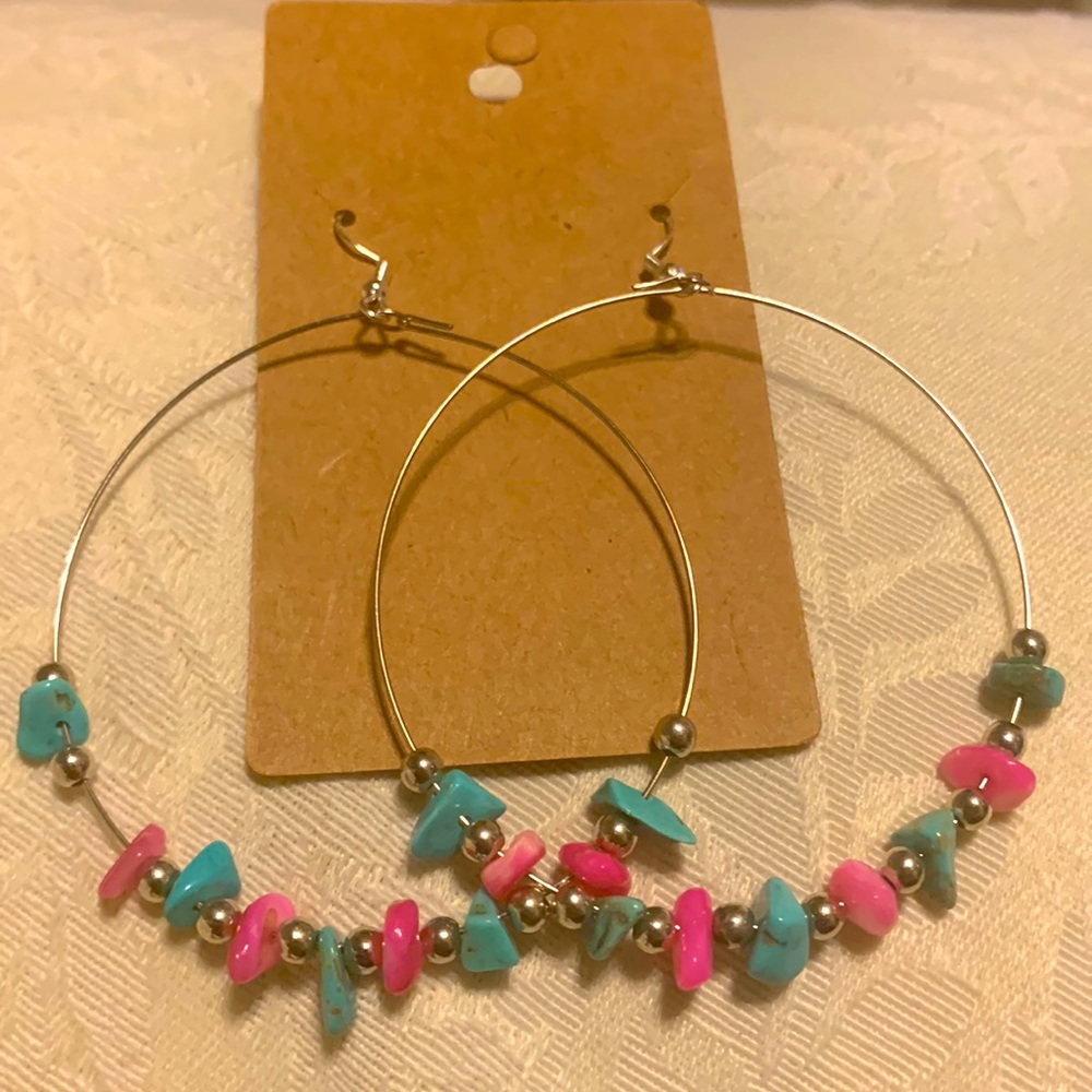 Cotton candy gemstone chip earrings